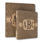 Greek Key Wood 3-Ring Binder (Personalized)