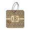 Greek Key Wood Luggage Tags - Square - Front/Main