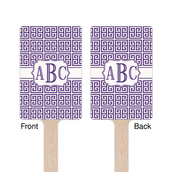 Greek Key Wooden 6.25" Stir Stick - Rectangular - Double Sided - Front & Back