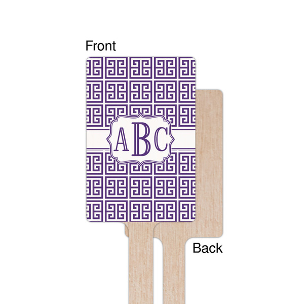 Greek Key Wooden 6.25" Stir Stick - Rectangular - Single - Front & Back