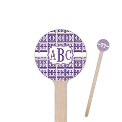 Greek Key Round Wooden Stir Sticks (Personalized)