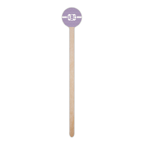 Greek Key Wooden 6" Stir Stick - Round - Single Stick