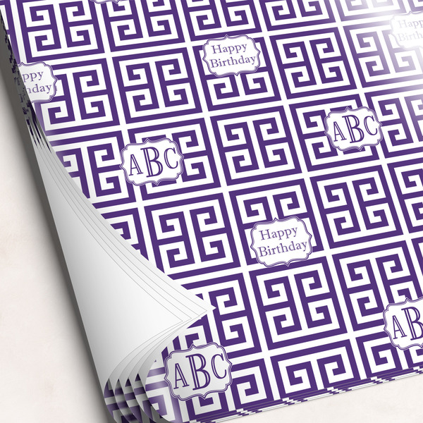 Custom Greek Key Wrapping Paper Sheets (Personalized)