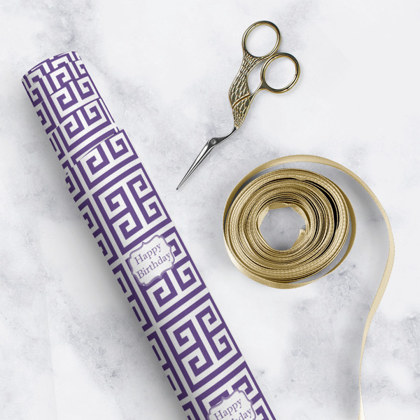 Greek Key Wrapping Paper Roll - Matte - In Context