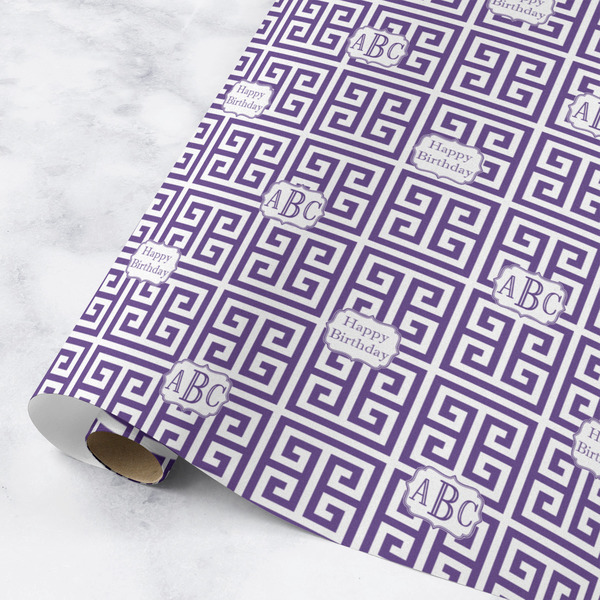 Custom Greek Key Wrapping Paper Roll - Medium - Matte (Personalized)