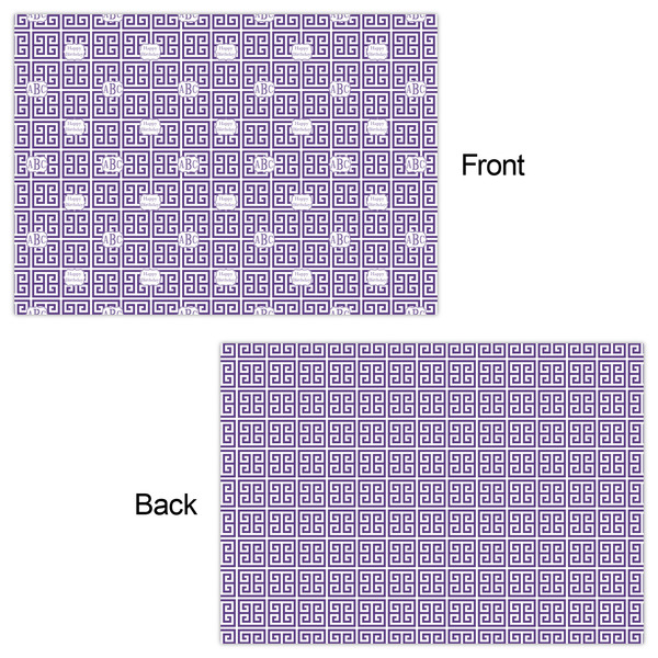 Greek Key Wrapping Paper Sheet - Double Sided - Front & Back