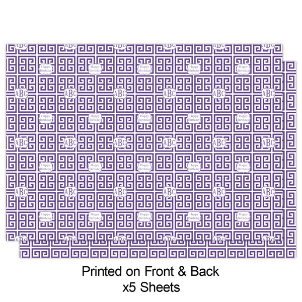 Greek Key Wrapping Paper Sheet - Double Sided - Front