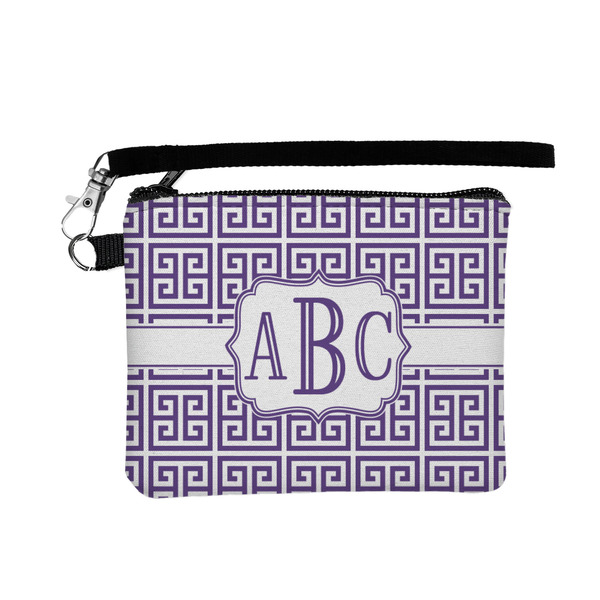 Custom Greek Key Wristlet ID Case w/ Monogram