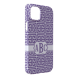 Greek Key iPhone Case - Plastic - iPhone 14 Pro Max (Personalized)