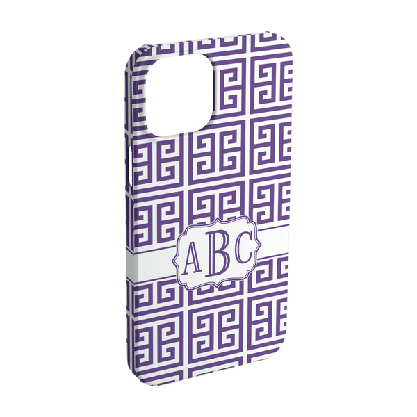 Custom Greek Key iPhone Case - Plastic - iPhone 15 (Personalized)
