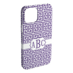 Greek Key iPhone Case - Plastic - iPhone 15 Plus (Personalized)