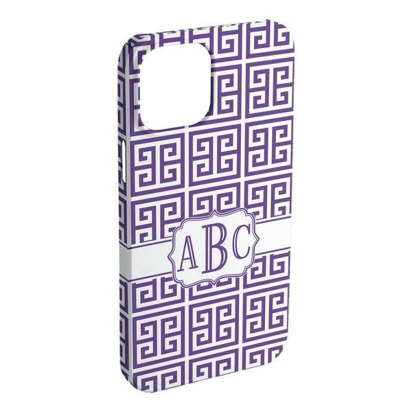 Custom Greek Key iPhone Case - Plastic - iPhone 15 Plus (Personalized)