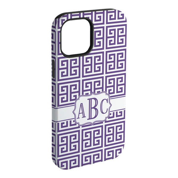 Custom Greek Key iPhone Case - Rubber Lined (Personalized)