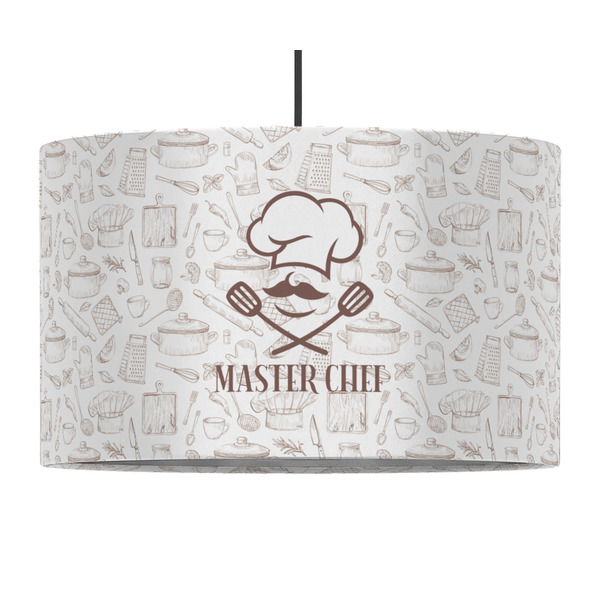 Custom Master Chef 12" Drum Pendant Lamp - Fabric (Personalized)