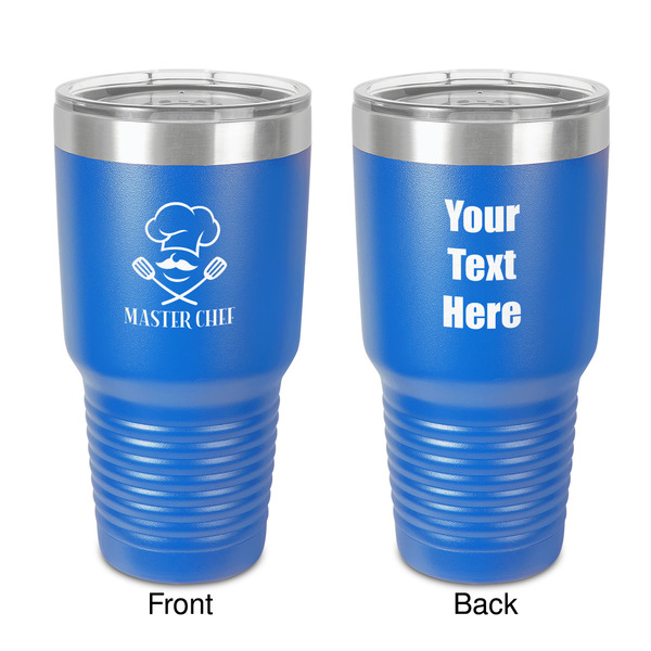 Custom Master Chef 30 oz Stainless Steel Tumbler - Royal Blue - Double-Sided (Personalized)