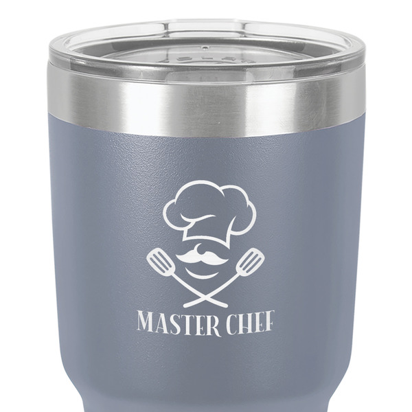 Master Chef 30 oz Stainless Steel Ringneck Tumbler - Grey - Close Up