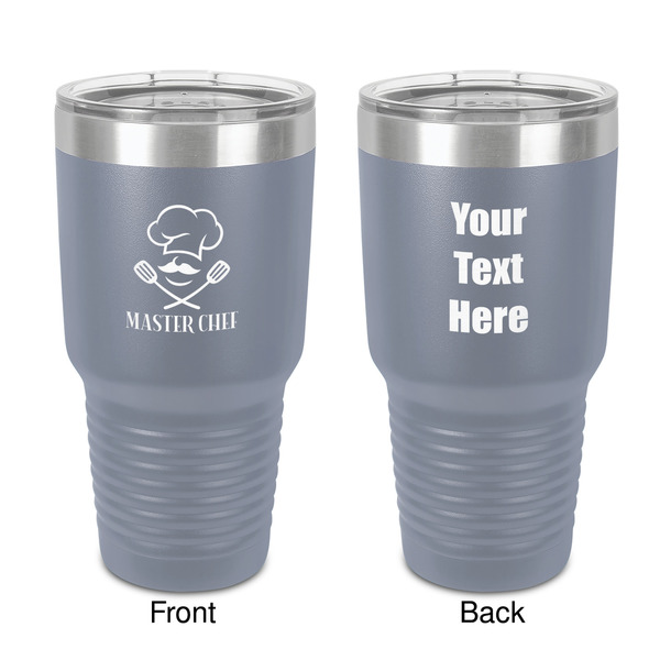 Custom Master Chef 30 oz Stainless Steel Tumbler - Grey - Double-Sided (Personalized)