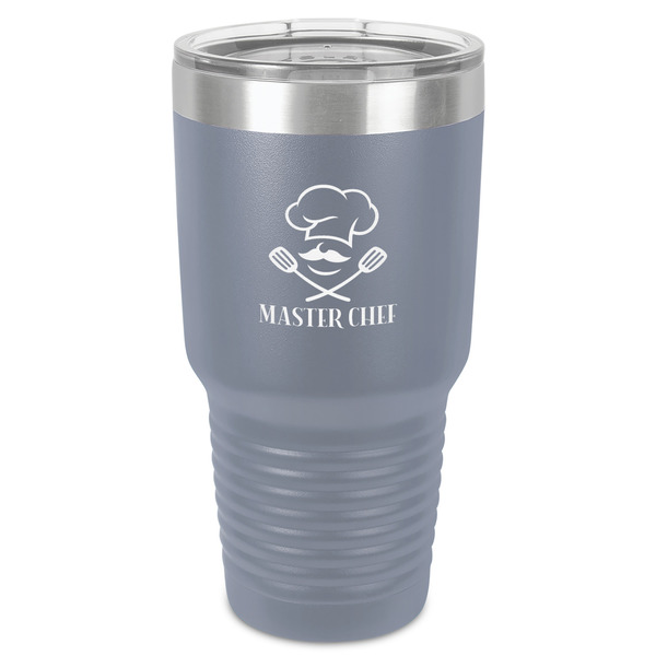 Custom Master Chef 30 oz Stainless Steel Tumbler - Grey - Single-Sided (Personalized)