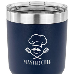 Master Chef 30 oz Stainless Steel Tumbler - Navy - Single Sided (Personalized)
