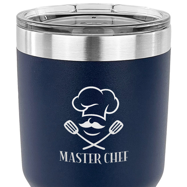 Master Chef 30 oz Stainless Steel Ringneck Tumbler - Navy - CLOSE UP
