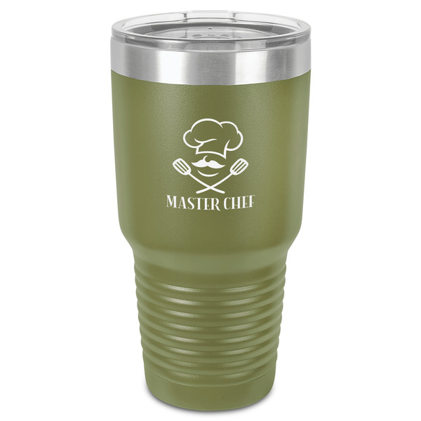Custom Master Chef 30 oz Stainless Steel Tumbler - Olive - Single-Sided (Personalized)