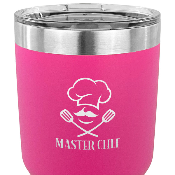 Master Chef 30 oz Stainless Steel Ringneck Tumbler - Pink - CLOSE UP