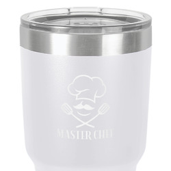 Master Chef 30 oz Stainless Steel Tumbler - White - Single-Sided (Personalized)