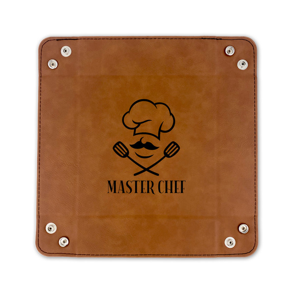 Master Chef 6" x 6" Leatherette Snap Up Tray - FLAT FRONT