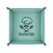 Master Chef 6" x 6" Teal Leatherette Snap Up Tray - FOLDED UP