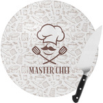 Master Chef Round Glass Cutting Board - Small (Personalized)