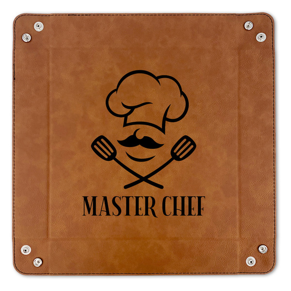 Master Chef 9" x 9" Leatherette Snap Up Tray - APPROVAL (FLAT)