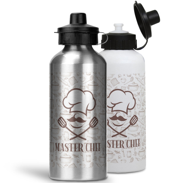 Master Chef Aluminum Water Bottles - MAIN (white &silver)
