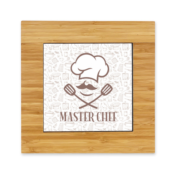 Custom Master Chef Bamboo Trivet with Ceramic Tile Insert (Personalized)