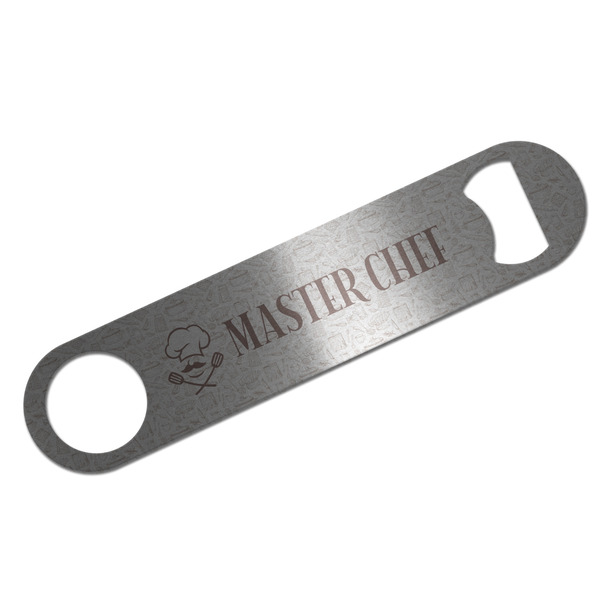 Custom Master Chef Bar Bottle Opener - Silver w/ Name or Text