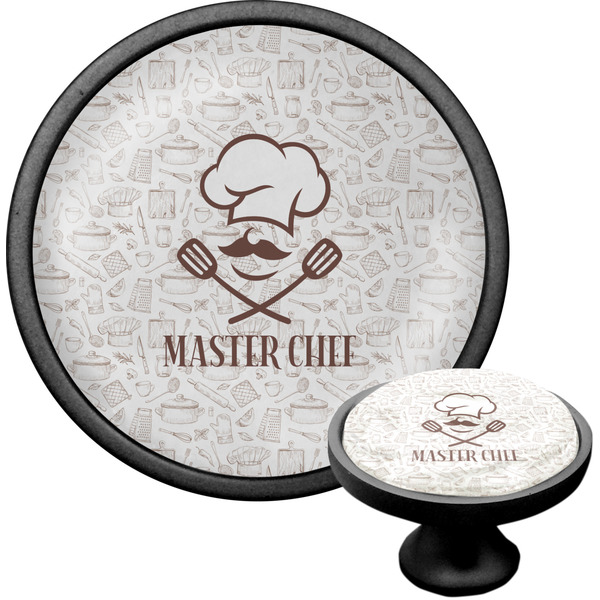 Custom Master Chef Cabinet Knob (Black) (Personalized)