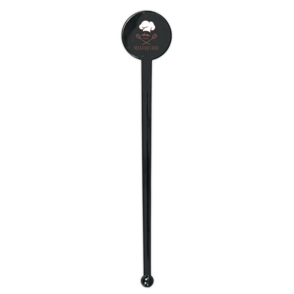 Master Chef Black Plastic 7" Stir Stick - Round - Single Stick