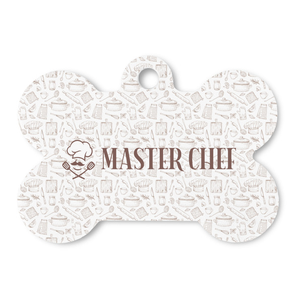 Custom Master Chef Bone Shaped Dog ID Tag - Large (Personalized)