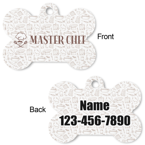 Master Chef Bone Shaped Dog Tag - Front & Back