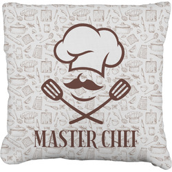 Master Chef Faux-Linen Throw Pillow 18" w/ Name or Text