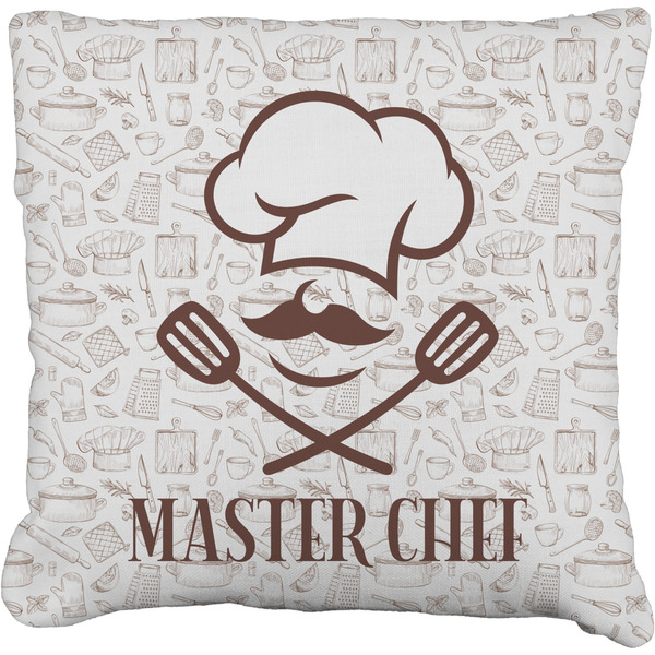 Custom Master Chef Faux-Linen Throw Pillow 18" w/ Name or Text