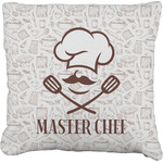 Master Chef Faux-Linen Throw Pillow 20" w/ Name or Text