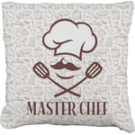 Master Chef Faux-Linen Throw Pillow (Personalized)