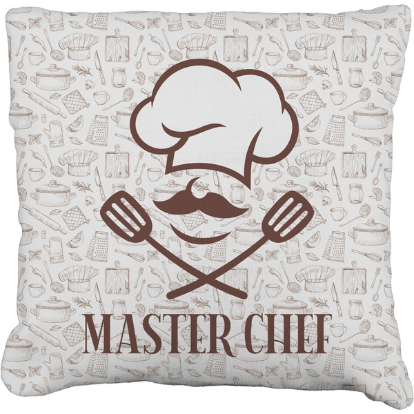 Custom Master Chef Faux-Linen Throw Pillow (Personalized)