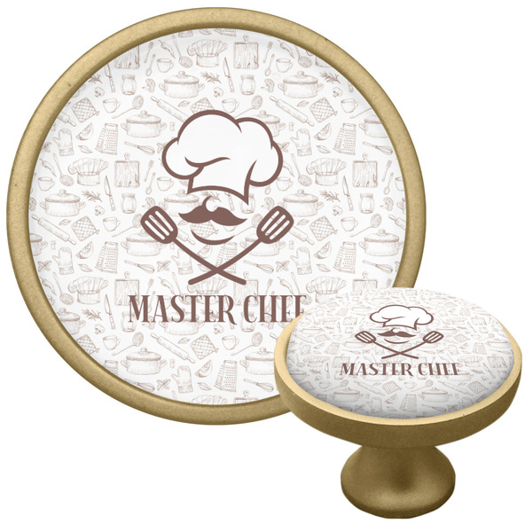 Custom Master Chef Cabinet Knob - Gold (Personalized)