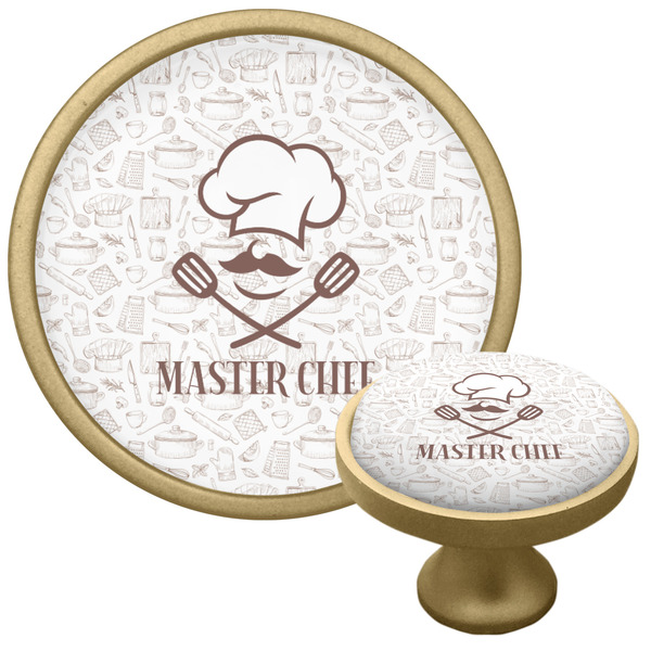 Master Chef Cabinet Knob - Gold - Multi Angle