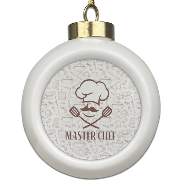Custom Master Chef Ceramic Ball Ornament (Personalized)