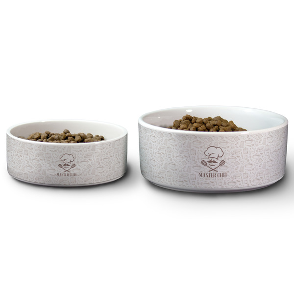 Master Chef Ceramic Dog Bowls - Size Comparison