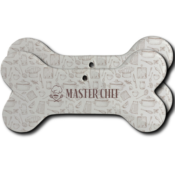 Custom Master Chef Ceramic Dog Ornament - Front & Back w/ Name or Text
