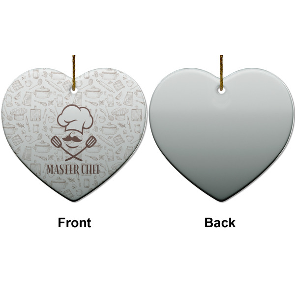 Master Chef Ceramic Flat Ornament - Heart Front & Back (APPROVAL)