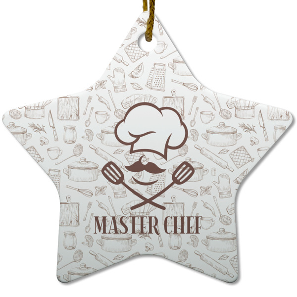 Custom Master Chef Star Ceramic Ornament w/ Name or Text